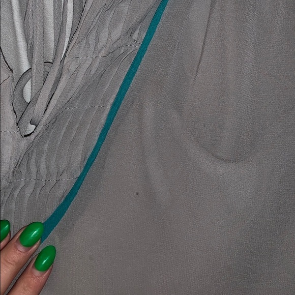 Gray / colorful chiffon top - Picture 4 of 4